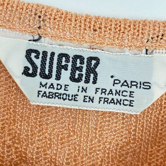 Peachy Neutral Orange Flowy Business Casual Tank Top Sleeveless Paris Blouse Top - Picture 3 of 5